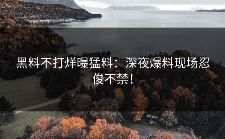 黑料不打烊曝猛料：深夜爆料现场忍俊不禁！