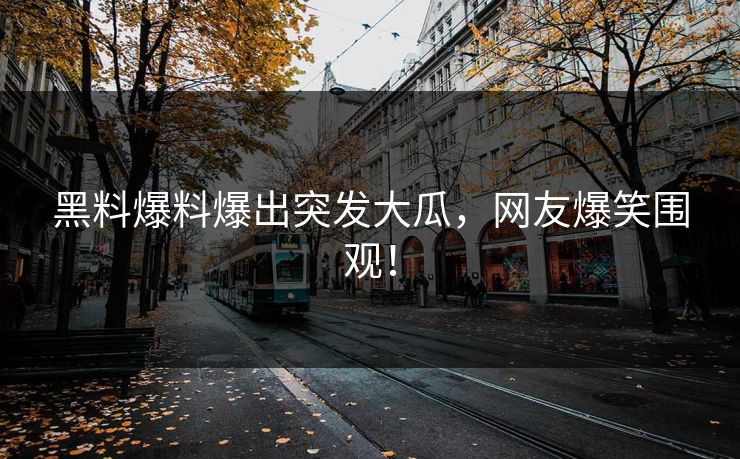 黑料爆料爆出突发大瓜，网友爆笑围观！