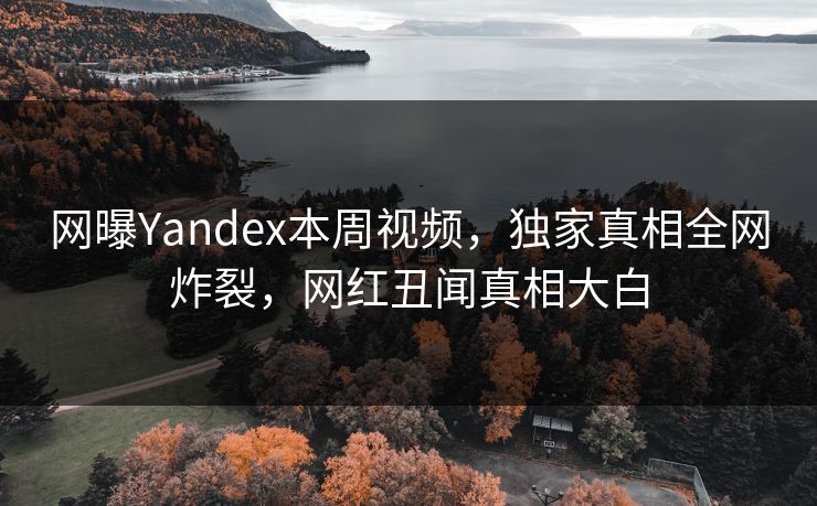 网曝Yandex本周视频，独家真相全网炸裂，网红丑闻真相大白