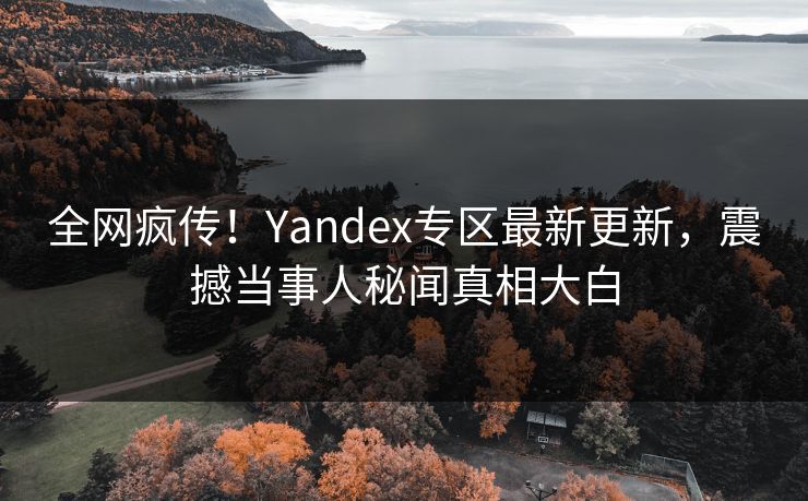 全网疯传！Yandex专区最新更新，震撼当事人秘闻真相大白