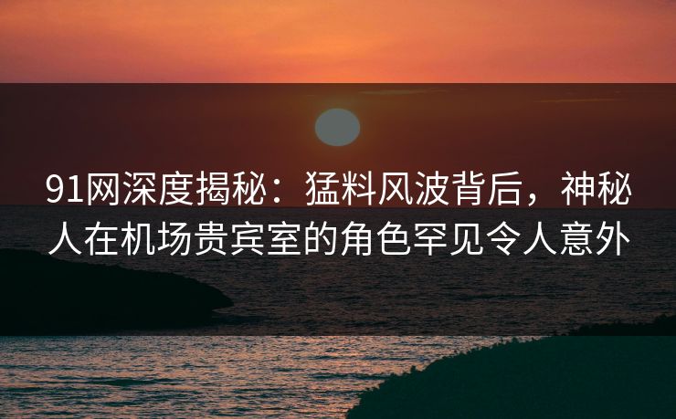 91网深度揭秘：猛料风波背后，神秘人在机场贵宾室的角色罕见令人意外
