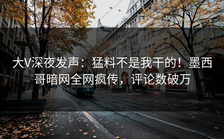大V深夜发声：猛料不是我干的！墨西哥暗网全网疯传，评论数破万